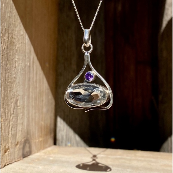 White Topaz & Amethyst Necklace - Picture 7 of 15